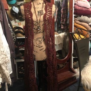 Day trip crochet wine vest